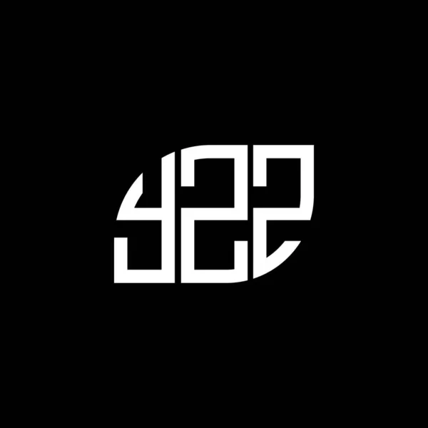 Yzz Logo Ontwerp Zwarte Achtergrond Yzz Creatieve Initialen Letter Logo — Stockvector