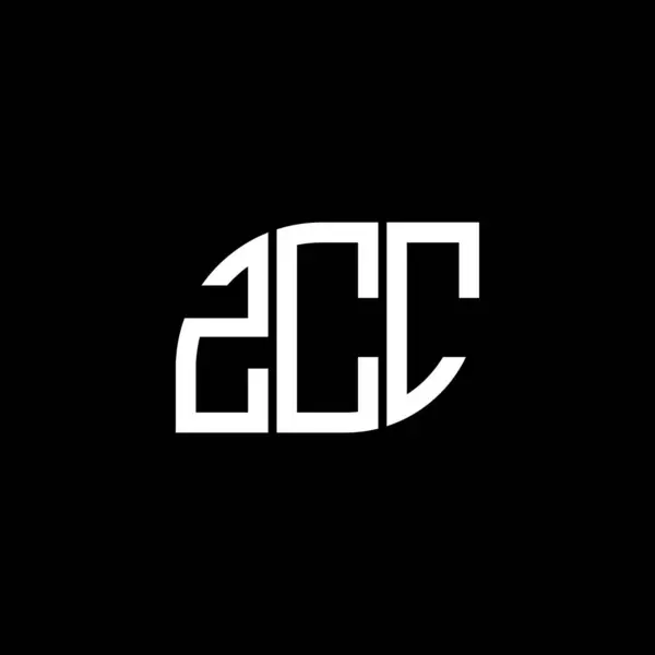 Zcc Lettre Logo Design Sur Fond Noir Zcc Initiales Créatives — Image vectorielle