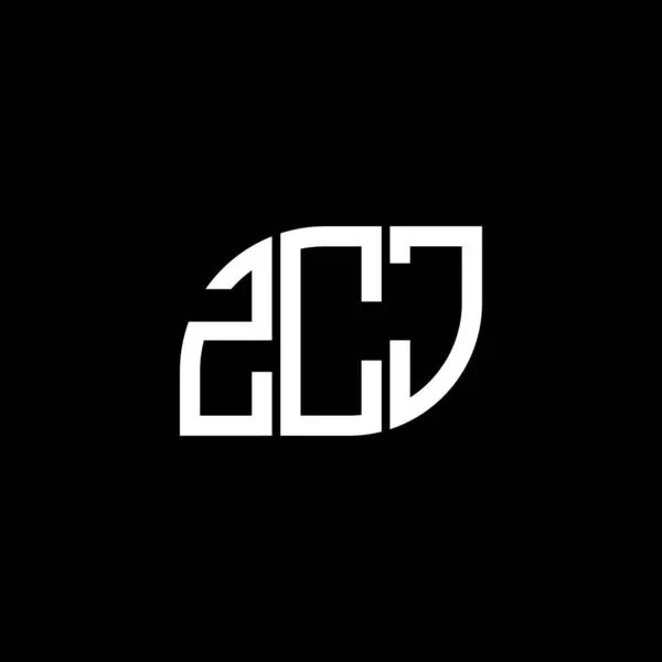 Zcj Lettre Logo Design Sur Fond Noir Zcj Initiales Créatives — Image vectorielle