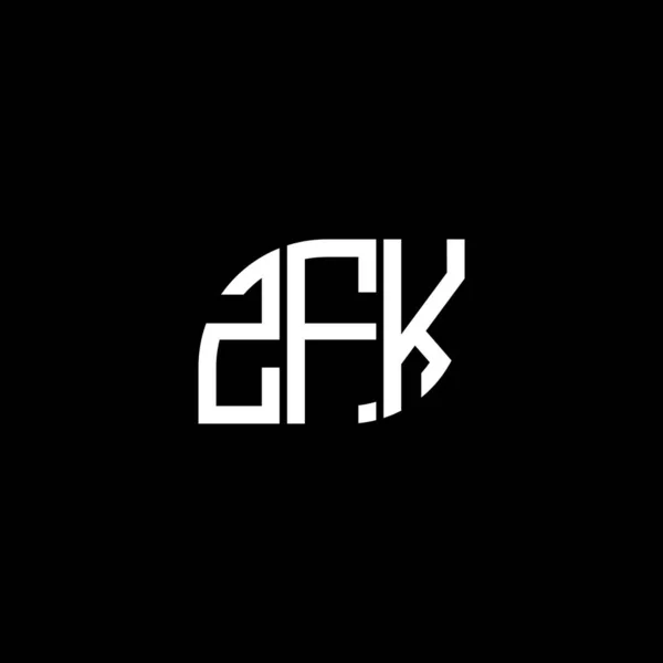 Zfk字母标识设计为黑色背景 Zfk创意首字母首字母标识概念 Zfk字母设计 — 图库矢量图片