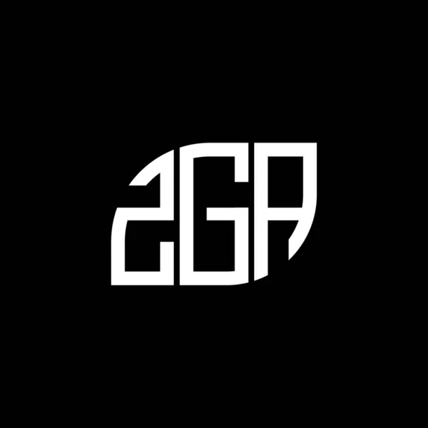 Design Logotipo Carta Zga Fundo Preto Zga Iniciais Criativas Conceito — Vetor de Stock