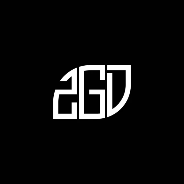 Zgd Brev Logotyp Design Svart Bakgrund Zgd Kreativa Initialer Brev — Stock vektor