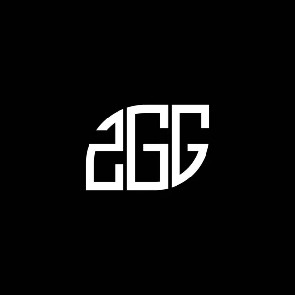Siyah Arkaplanda Zgg Harf Logosu Tasarımı Zgg Yaratıcı Harflerin Baş — Stok Vektör
