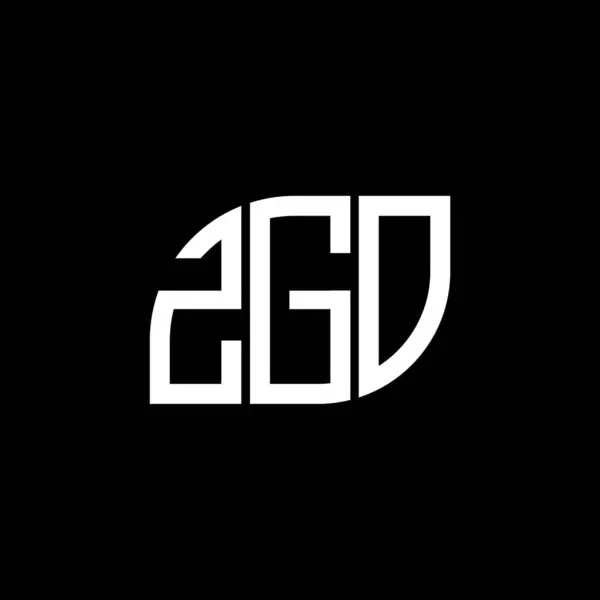 Zgo Lettre Logo Design Sur Fond Noir Zgo Initiales Créatives — Image vectorielle