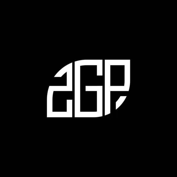 Siyah Arkaplanda Zgp Harf Logosu Tasarımı Zgp Yaratıcı Harflerin Baş — Stok Vektör