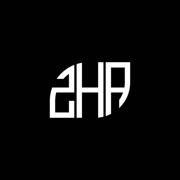 Zha Letter Logo Design Auf Schwarzem Hintergrund Zha Kreative Initialen — Stockvektor