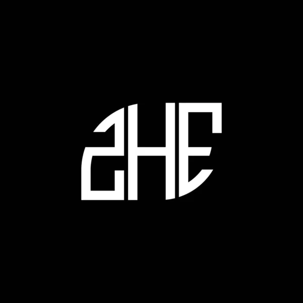 Zhe Lettre Logo Design Sur Fond Noir Zhe Initiales Créatives — Image vectorielle