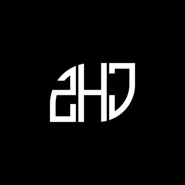 Σχεδιασμός Λογότυπου Γραμμάτων Zhj Μαύρο Φόντο Zhj Δημιουργική Αρχικά Γράμμα — Διανυσματικό Αρχείο