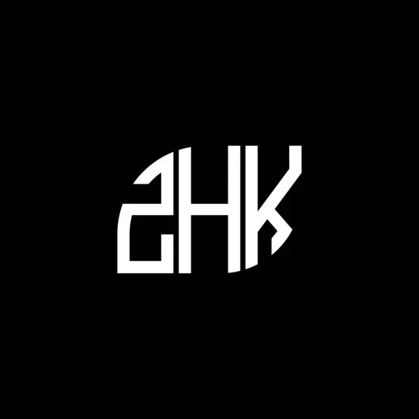Siyah Arkaplanda Zhk Harf Logosu Tasarımı Zhk Yaratıcı Harflerin Baş — Stok Vektör