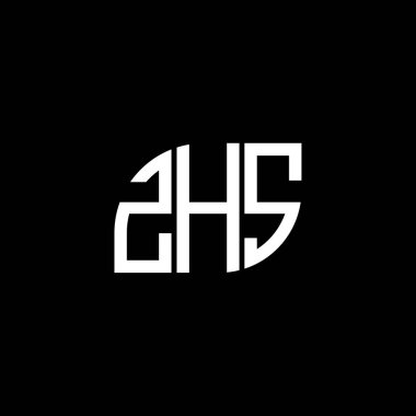 Siyah arkaplanda ZHS harf logosu tasarımı. ZHS yaratıcı harf logosu konsepti. ZHS harf tasarımı.