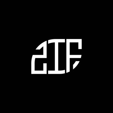 Siyah arkaplanda ZIF harf logosu tasarımı. ZIF yaratıcı harflerin baş harfleri logo konsepti. ZIF harf tasarımı.