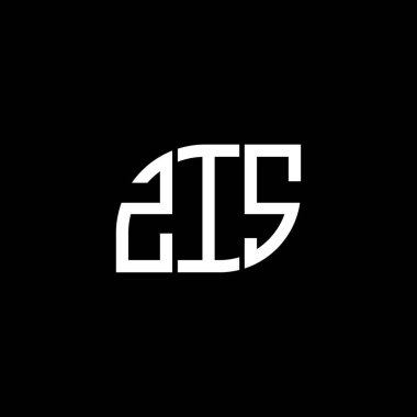 Siyah arka planda ZIS harf logosu tasarımı. ZIS yaratıcı harflerin baş harfleri logo kavramı. ZIS harf tasarımı.