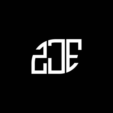 Siyah arka planda ZJE harf logosu tasarımı. ZJE yaratıcı harflerin baş harfleri logo kavramı. ZJE harf tasarımı.