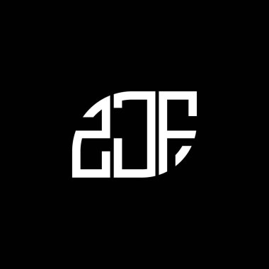 Siyah arka planda ZJF harf logosu tasarımı. ZJF yaratıcı harf logosu konsepti. ZJF harf tasarımı.