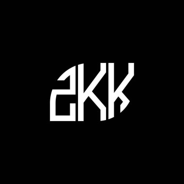 Siyah arkaplanda ZKK harf logosu tasarımı. ZKK yaratıcı harflerin baş harfleri logo kavramı. ZKK harf tasarımı.