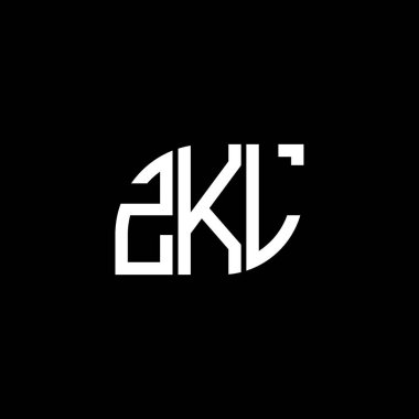 Siyah arkaplanda ZKL harf logosu tasarımı. ZKL yaratıcı harflerin baş harfleri logo kavramı. ZKL harf tasarımı.