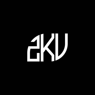 Siyah arkaplanda ZKV harf logosu tasarımı. ZKV yaratıcı harflerin baş harfleri logo kavramı. ZKV harf tasarımı.