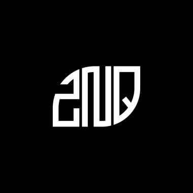 Siyah arka planda ZNQ harfi logo tasarımı. ZNQ yaratıcı harflerin baş harfleri logo kavramı. ZNQ harf tasarımı.