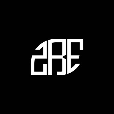 Siyah arkaplanda ZRE harf logosu tasarımı. ZRE yaratıcı harflerin baş harfleri logo kavramı. ZRE harf tasarımı.