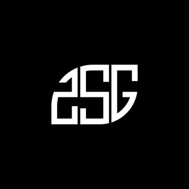 Siyah arkaplanda ZSG harf logosu tasarımı. ZSG yaratıcı harflerin baş harfleri logo kavramı. ZSG harf tasarımı.