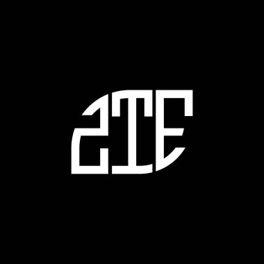 Siyah arkaplanda ZTE harf logosu tasarımı. ZTE yaratıcı harf logosu konsepti. ZTE harf tasarımı.