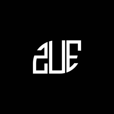 Siyah arka planda ZUE harf logosu tasarımı. ZUE yaratıcı harflerin baş harfleri logo kavramı. ZUE harf tasarımı.