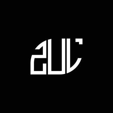 Siyah arkaplanda ZUL harf logosu tasarımı. ZUL yaratıcı harflerin baş harfleri logo kavramı. ZUL harf tasarımı.