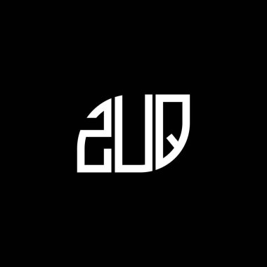 Siyah arka planda ZUQ harfi logo tasarımı. ZUQ yaratıcı harflerin baş harfleri logo kavramı. ZUQ harf tasarımı.