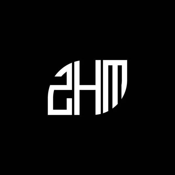 Diseño Del Logotipo Letra Zhm Sobre Fondo Negro Zhm Iniciales — Archivo Imágenes Vectoriales