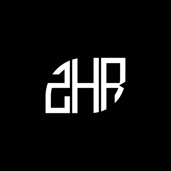 Zhr Logo Ontwerp Zwarte Achtergrond Zhr Creatieve Initialen Letter Logo — Stockvector