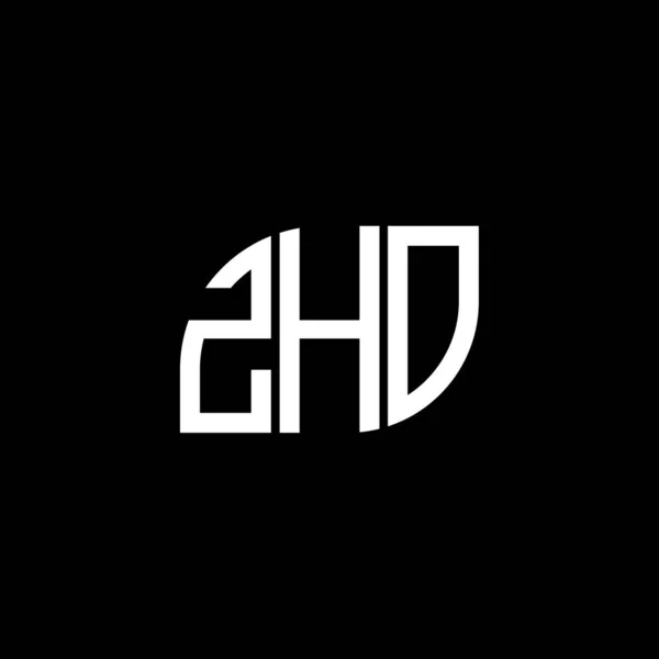 Siyah Arka Planda Zho Harf Logosu Tasarımı Zho Yaratıcı Harflerin — Stok Vektör