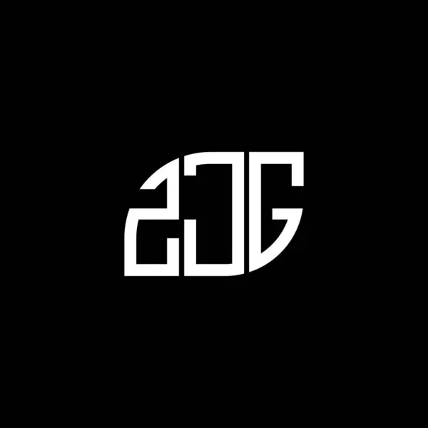 Siyah Arkaplanda Zjg Harf Logosu Tasarımı Zjg Yaratıcı Harflerin Baş — Stok Vektör