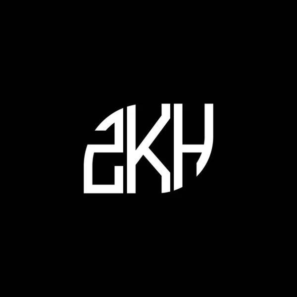 Siyah Arkaplanda Zkh Harf Logosu Tasarımı Zkh Yaratıcı Harflerin Baş — Stok Vektör