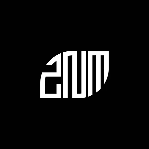 Znm Brev Logotyp Design Svart Bakgrund Znm Kreativa Initialer Brev — Stock vektor