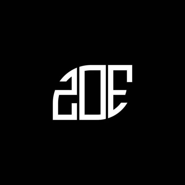 Diseño Del Logotipo Letra Zoe Sobre Fondo Negro Zoe Iniciales — Archivo Imágenes Vectoriales