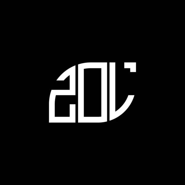Diseño Del Logotipo Letra Zol Sobre Fondo Negro Zol Iniciales — Archivo Imágenes Vectoriales