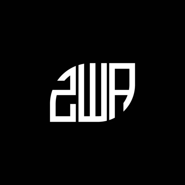 Siyah Arka Planda Zwa Harf Logosu Tasarımı Zwa Yaratıcı Harf — Stok Vektör