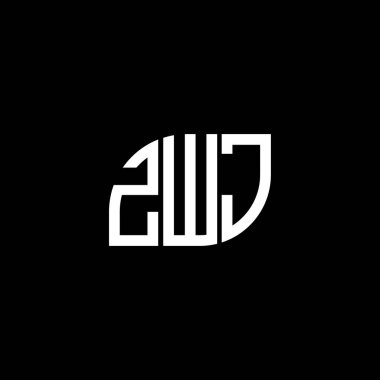 Siyah arka planda ZWJ harf logosu tasarımı. ZWJ yaratıcı harflerin baş harfleri logo kavramı. ZWJ harf tasarımı.