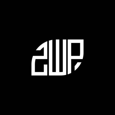 Siyah arkaplanda ZWP harf logosu tasarımı. ZWP yaratıcı harflerin baş harfleri logo kavramı. ZWP harf tasarımı.