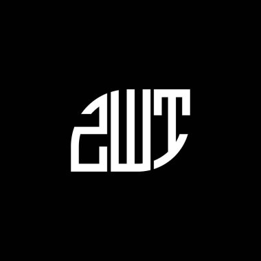 Siyah arkaplanda ZWT harf logosu tasarımı. ZWT yaratıcı harflerin baş harfleri logo kavramı. ZWT harf tasarımı.