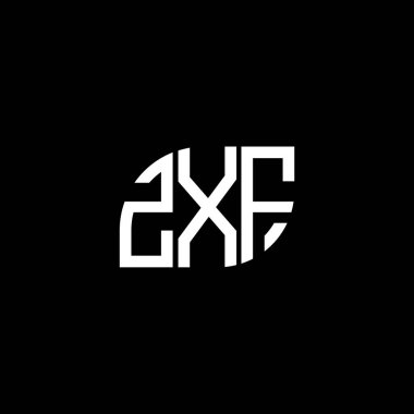 Siyah arkaplanda ZXF harf logosu tasarımı. ZXF yaratıcı harf logosu konsepti. ZXF harf tasarımı.