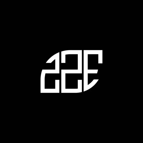 Zze Lettre Logo Design Sur Fond Noir Zze Initiales Créatives — Image vectorielle