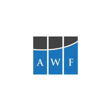 Siyah arka planda AWF harf logosu tasarımı. AWF yaratıcı harflerin baş harfleri logo kavramı. AWF harf tasarımı.