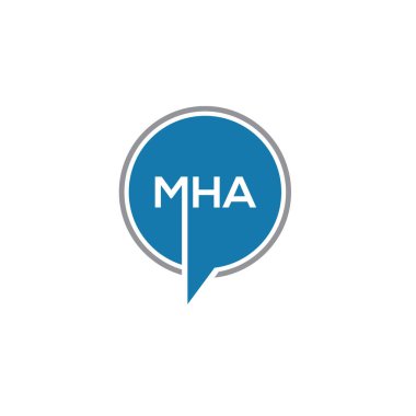 Siyah arka planda MHA harf logosu tasarımı. MHA yaratıcı harf logosu konsepti. MHA harf tasarımı.