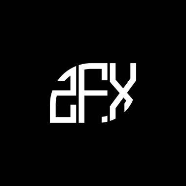 Siyah arkaplanda ZFx harfi logo tasarımı. ZFx yaratıcı harflerin baş harfleri logo kavramı. ZFx harf tasarımı.