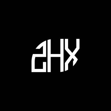 Siyah arkaplanda ZHX harf logosu tasarımı. ZHX yaratıcı harflerin baş harfleri logo kavramı. ZHX harf tasarımı.