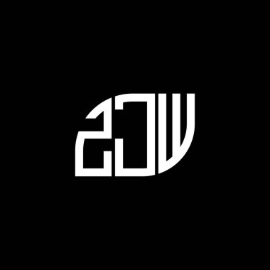 Siyah arka planda ZJW harf logosu tasarımı. ZJW yaratıcı harflerin baş harfleri logo kavramı. ZJW harf tasarımı.