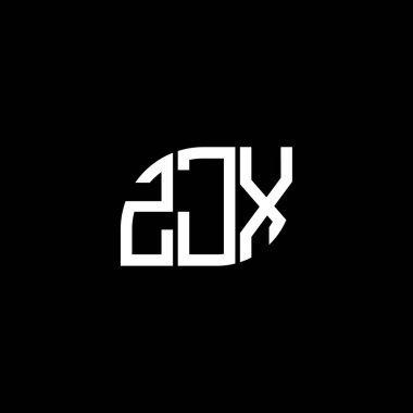 Siyah arkaplanda ZJX harf logosu tasarımı. ZJX yaratıcı harflerin baş harfleri logo kavramı. ZJX harf tasarımı.