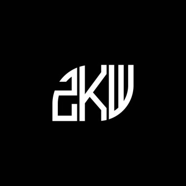 Siyah arkaplanda ZKW harf logosu tasarımı. ZKW yaratıcı harflerin baş harfleri logo kavramı. ZKW harf tasarımı.