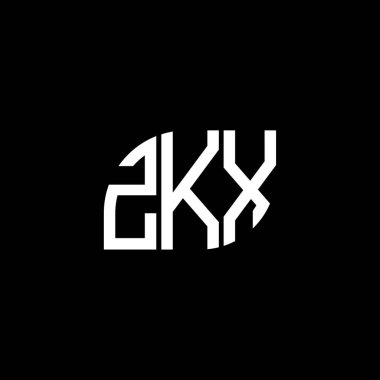 Siyah arkaplanda ZKX harf logosu tasarımı. ZKX yaratıcı harflerin baş harfleri logo kavramı. ZKX harf tasarımı.